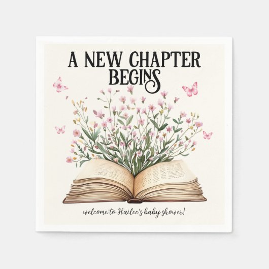Serviette En Papier Un nouveau chapitre personnalisé commence le Baby (Devant)