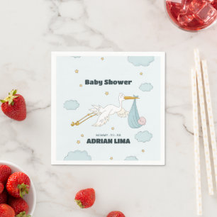 Serviette En Papier Un oiseau portant un mignon enfant C'est un garçon