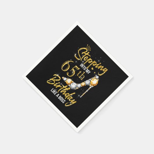 Serviette En Papier Un pas dans mon 65e anniversaire femmes talons hau (Coin)