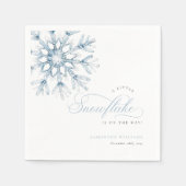Serviette En Papier Un petit Baby shower bleu Snowflake (Devant)
