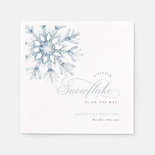 Serviette En Papier Un petit Baby shower bleu Snowflake (Devant)