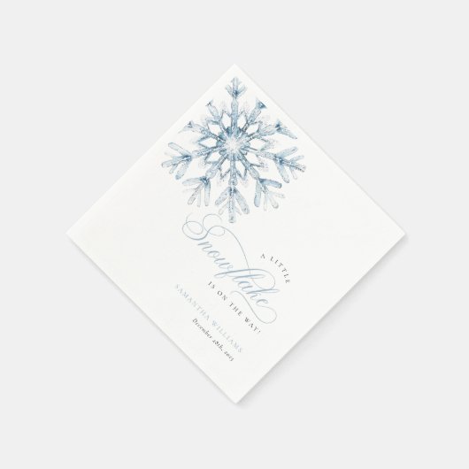 Serviette En Papier Un petit Baby shower bleu Snowflake (Coin)