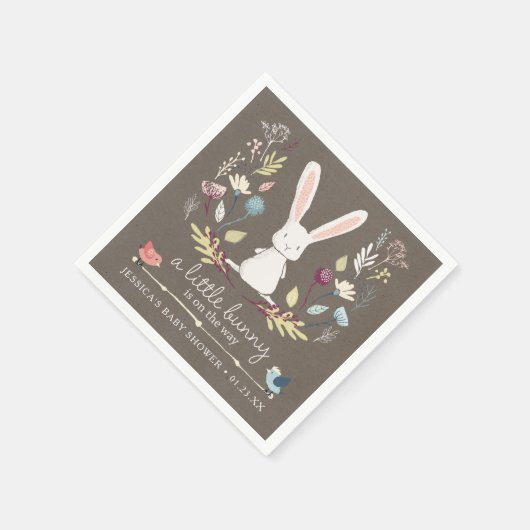 Serviette En Papier Un Petit Baby shower Bunny (Coin)
