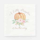 Serviette En Papier Un Petit Baby shower Citrouille rose fleuri (Devant)