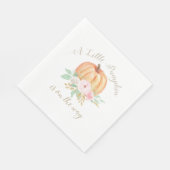 Serviette En Papier Un Petit Baby shower Citrouille rose fleuri (Coin)