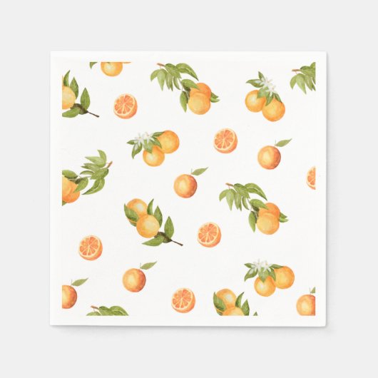 Serviette En Papier Un petit Baby shower Cutie Oranges (Devant)