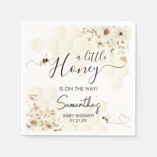 Serviette En Papier Un petit Baby shower d'abeilles au miel (Devant)