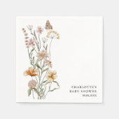 Serviette En Papier Un petit Baby shower de fille Fleur sauvage (Devant)