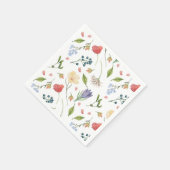 Serviette En Papier Un petit Baby shower de fille Fleur sauvage blanc (Coin)