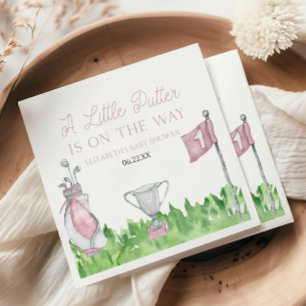 Serviette En Papier Un Petit Baby shower De Golf Rose Putter