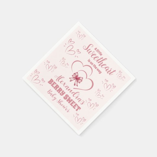 Serviette En Papier Un petit Baby shower de Saint-Valentin (Coin)
