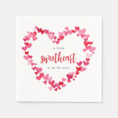 Serviette En Papier Un petit Baby shower de Saint-Valentin (Devant)