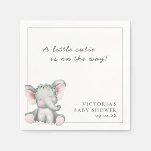 Serviette En Papier Un petit Baby shower de script simple Elephant