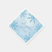 Serviette En Papier Un petit Baby shower de Wonderland Winter Flocon d (Coin)