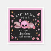 Serviette En Papier Un petit Baby shower d'Halloween rose et noir (Devant)