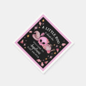 Serviette En Papier Un petit Baby shower d'Halloween rose et noir (Coin)