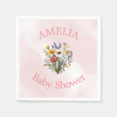 Serviette En Papier Un petit Baby shower Fleur sauvage Boho Nature Gir (Devant)