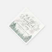 Serviette En Papier Un petit Baby shower gris Snowflake (Coin)