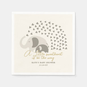 Serviette En Papier Un petit Baby shower neutre d'éléphant amoureux