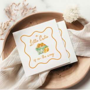 Serviette En Papier Un petit baby shower orange