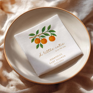 Serviette En Papier Un Petit Baby shower Orange Cutie