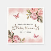 Serviette En Papier Un petit Baby shower papillon (Devant)