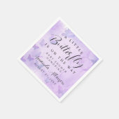 Serviette En Papier Un petit Baby shower pourpre à papillon (Coin)