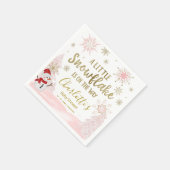 Serviette En Papier Un petit Baby shower rose flocon (Coin)