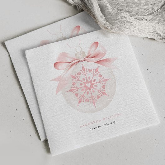 Serviette En Papier Un petit Baby shower rose Flocon de neige