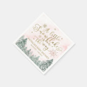 Serviette En Papier Un petit Baby shower rose Snowflake (Coin)