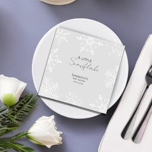Serviette En Papier Un petit Baby shower Snowflake Grey