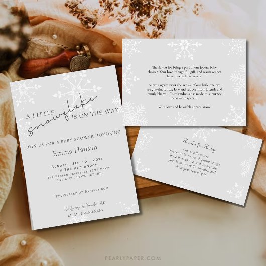 Serviette En Papier Un petit Baby shower Snowflake Grey