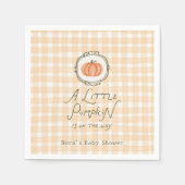 Serviette En Papier Un petit Baby shower Whimsical En vichy Citrouille (Devant)