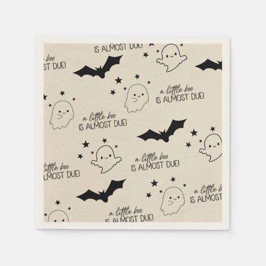 Serviette En Papier Un Petit Boo Est Presque À baby shower (Devant)