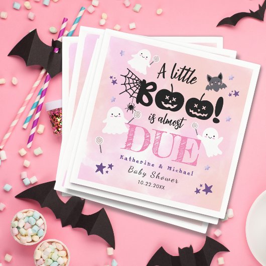 Serviette En Papier Un Petit Boo | Halloween Baby shower fille Napkin