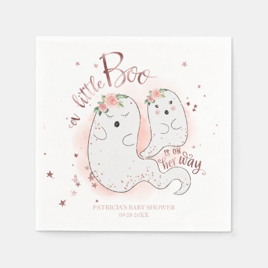 Serviette En Papier Un Petit Boo Joli Baby shower Fille Halloween (Devant)