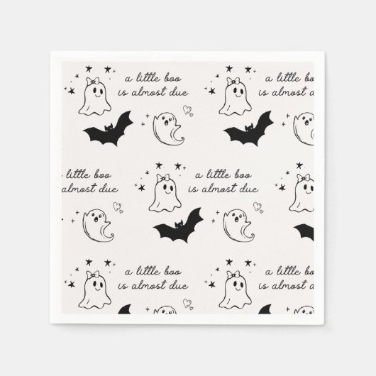 Serviette En Papier Un Petit Boo Sera Presque Dû Baby shower Napkin (Devant)