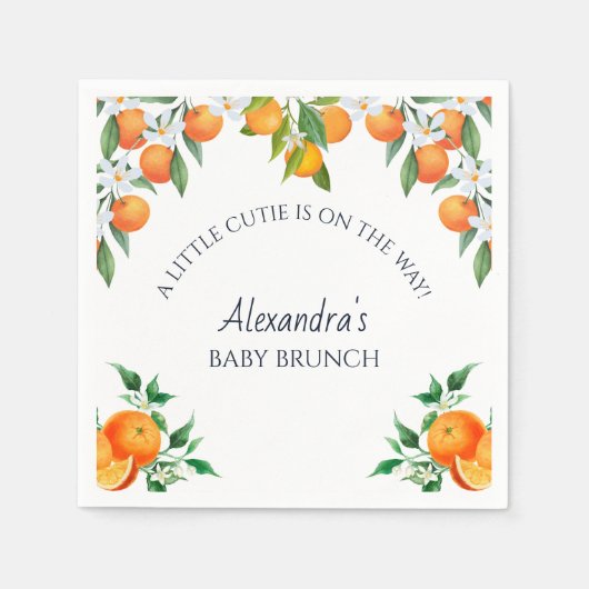 Serviette En Papier Un Petit Brunch Pour Bébé Cutie Orange Citrus (Devant)