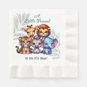 Serviette En Papier Un petit cacahuète est sur le chemin   BABY SHOWER