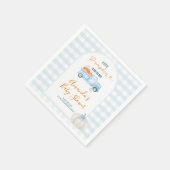 Serviette En Papier Un Petit Camion Bleu Citrouille En vichy Baby show (Coin)