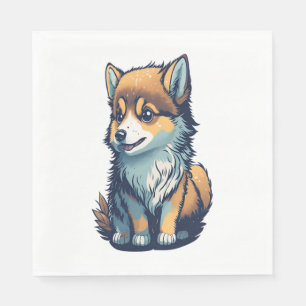 Serviette En Papier Un Petit Chiot Mignonne