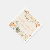 Serviette En Papier Un Petit Citrouille Anniversaire d'automne (Coin)