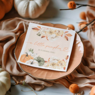 Serviette En Papier Un Petit Citrouille Anniversaire d'automne