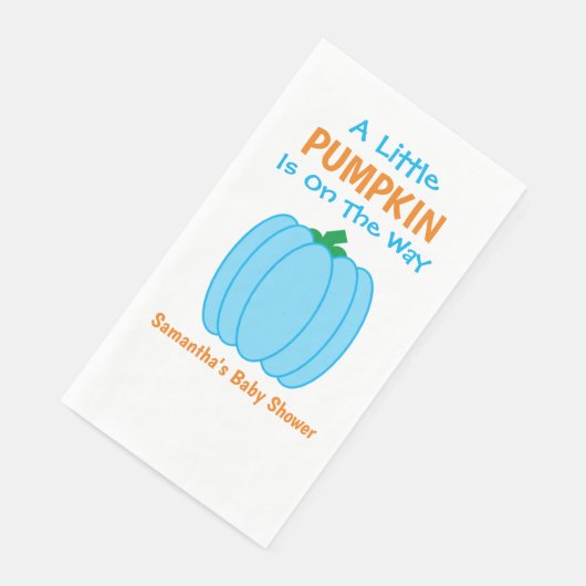 Serviette En Papier Un Petit Citrouille Est En Route (Coin)