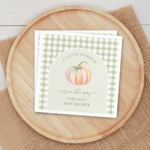 Serviette En Papier Un Petit Citrouille Est En Route Fête Prénatale D'