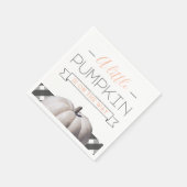 Serviette En Papier Un Petit Citrouille est sur le chemin Baby shower  (Coin)
