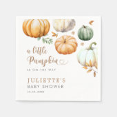 Serviette En Papier Un Petit Citrouille Sur Le Chemin Baby shower Auto (Devant)