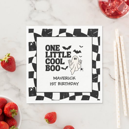 Serviette En Papier Un petit Cool Boo Halloween 1er anniversaire (En situation)