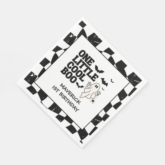 Serviette En Papier Un petit Cool Boo Halloween 1er anniversaire (Coin)