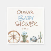 Serviette En Papier Un petit Cowboy Bleu Brown West Baby Boy Douche (Devant)